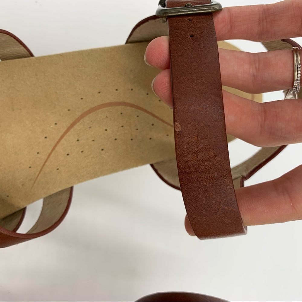 Dansko Brown Leather Wedge Sandals - Picture 9 of 12